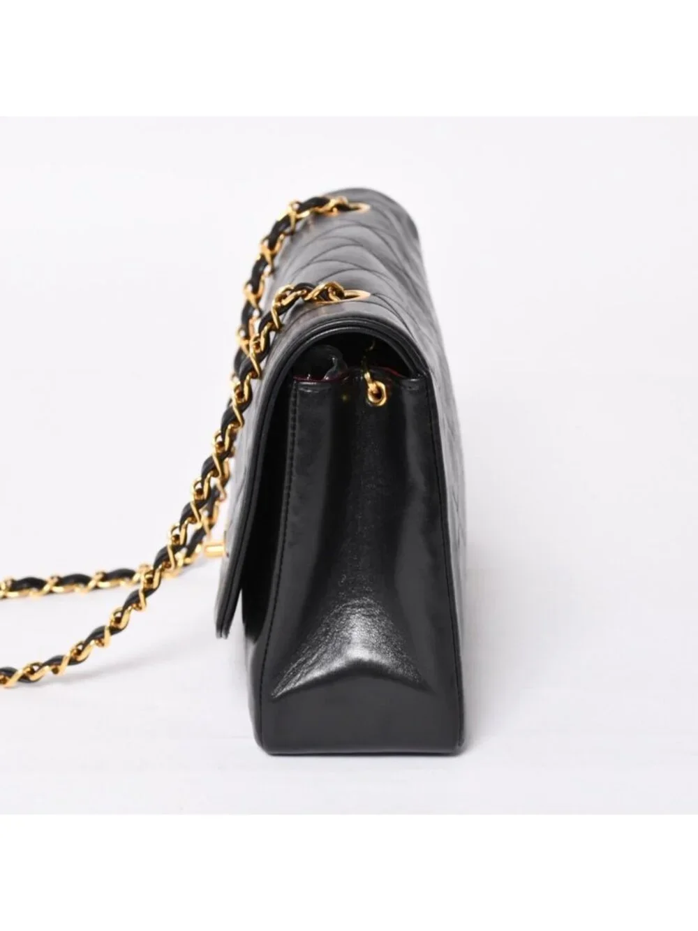 Chanel Diana 25 S Flap S Chain Shoulder Bag CC Logo Lambskin Black Gold 4